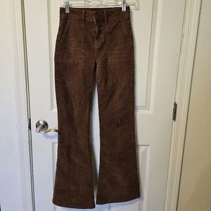 American Eagle Super Hi Rise Flare Corduroy Pants Sz 00